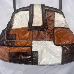Fifth Avenue Vintage Patchwork Faux‎ Leather Shoulder Crossbody Purse or Clutch